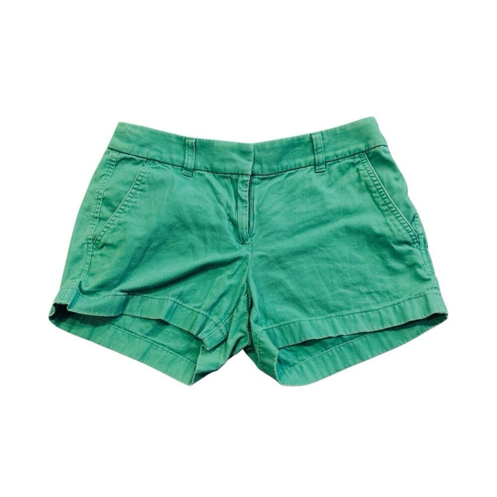 J.Crew Green Chino Shorts Size 0 3” Inseam Preppy Summer Cotton